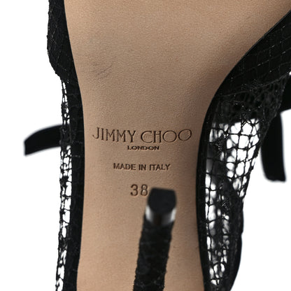 Jimmy Choo Suede Polka Dot Net Fira 100 Pumps 38 Black 6 of 6