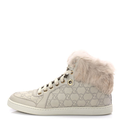 Gucci ssima Rabbit Fur Coda High Top Sneakers 39 White 1 of 10