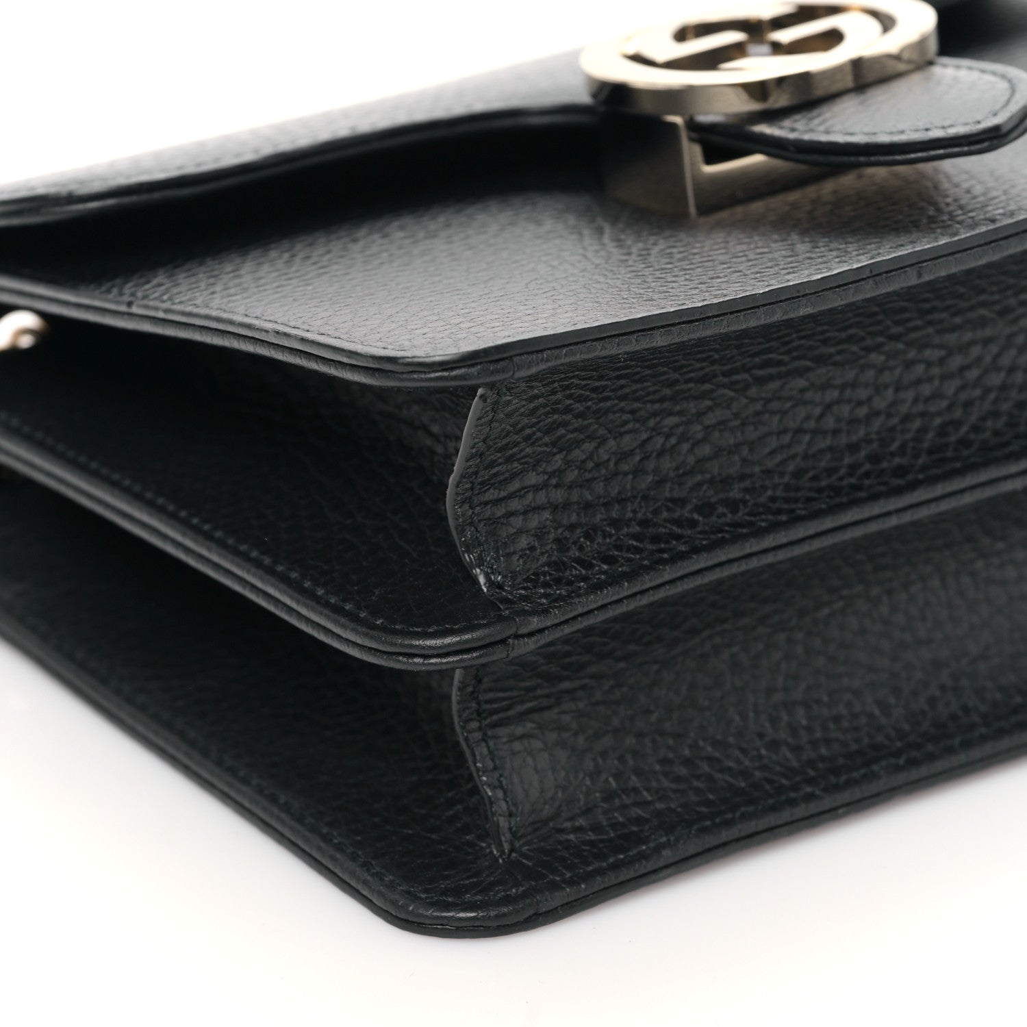 Gucci Dollar Calfskin Small Interlocking G Shoulder Bag Black 8 of 9