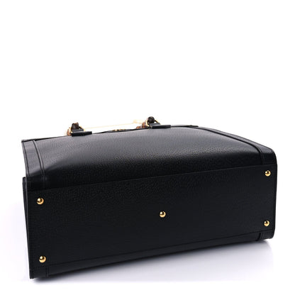 Gucci Textured Dollar Calfskin Large Diana Tote Bag Black 3 of 8