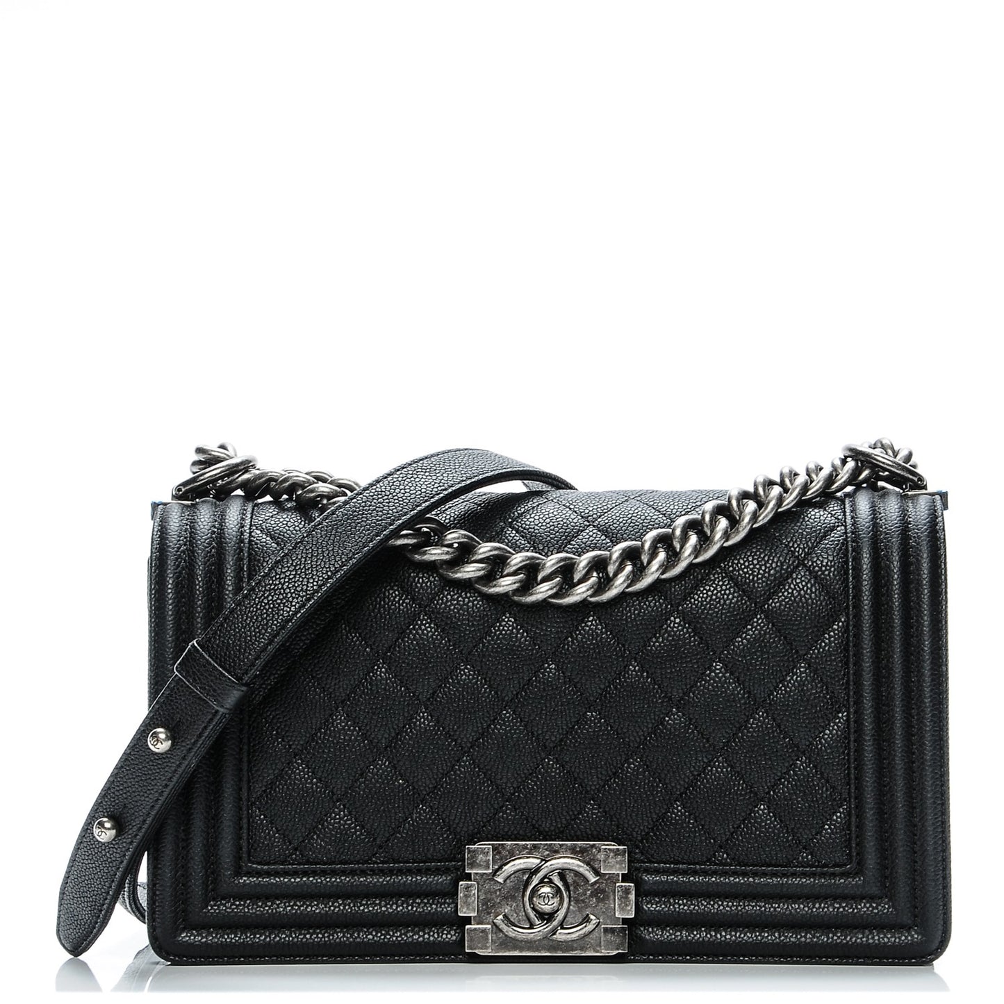 Caviar Quilted Medium Boy Flap Black