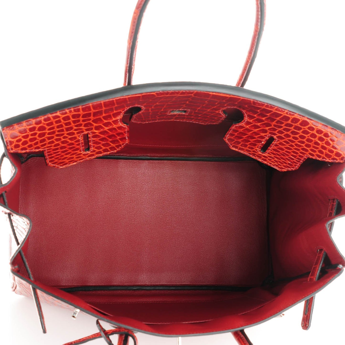 Shiny Porosus Crocodile Birkin 35 Rouge H