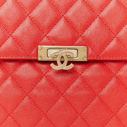 Chanel Caviar Quilted Medium Golden Class Pouch Red 8 of 8