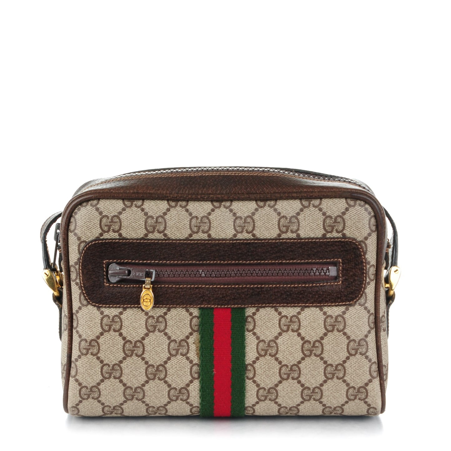 GG Plus Monogram Web Small Shoulder Bag Dark Brown