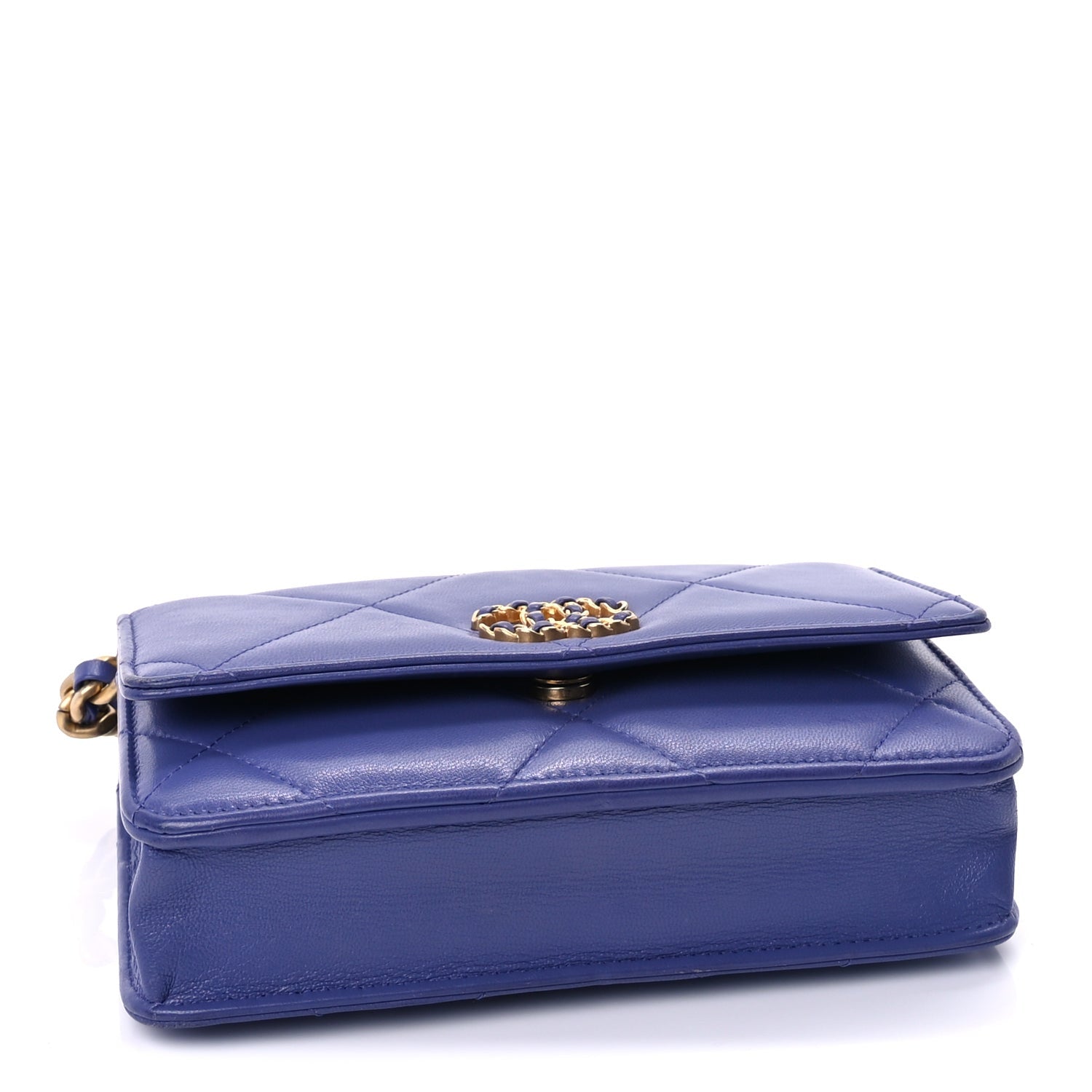 Chanel Lambskin Quilted  19 Wallet On Chain WOC Purple 3 of 8