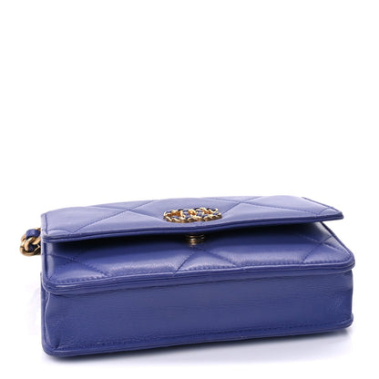 Chanel Lambskin Quilted  19 Wallet On Chain WOC Purple 3 of 8