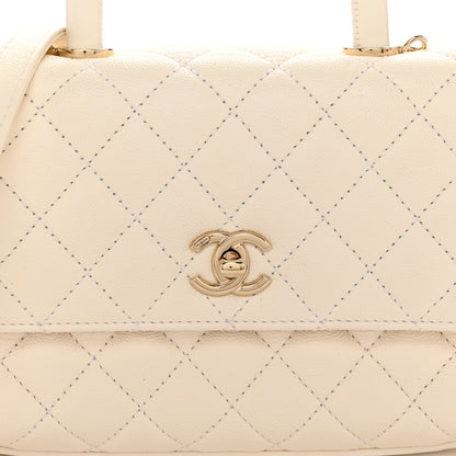 Chanel Caviar Quilted Mini Coco Handle Flap White 8 of 12