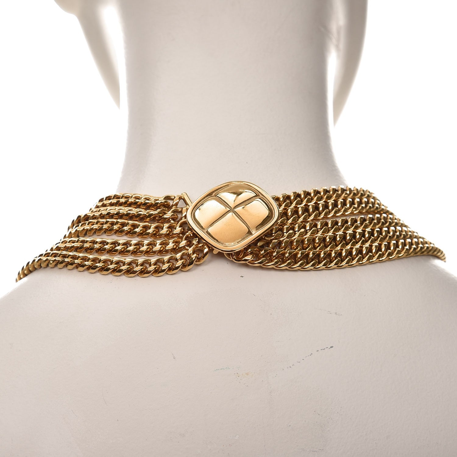 Chanel Multi Strand Chain Short Necklace Gold 5 of 5