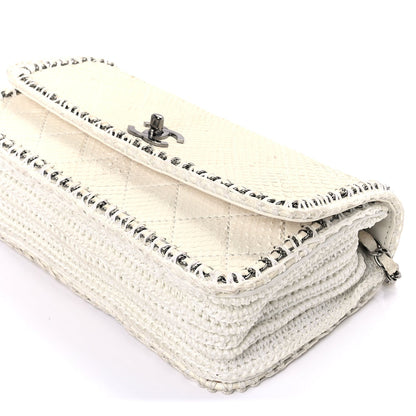 Chanel Snakeskin Crochet Quilted Flap Bag Beige 7 of 8