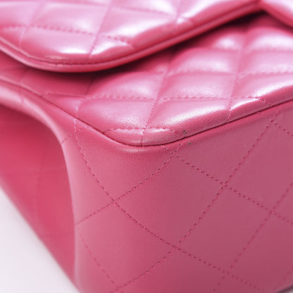 Chanel Lambskin Quilted Jumbo Double Flap Dark Pink 9 of 15