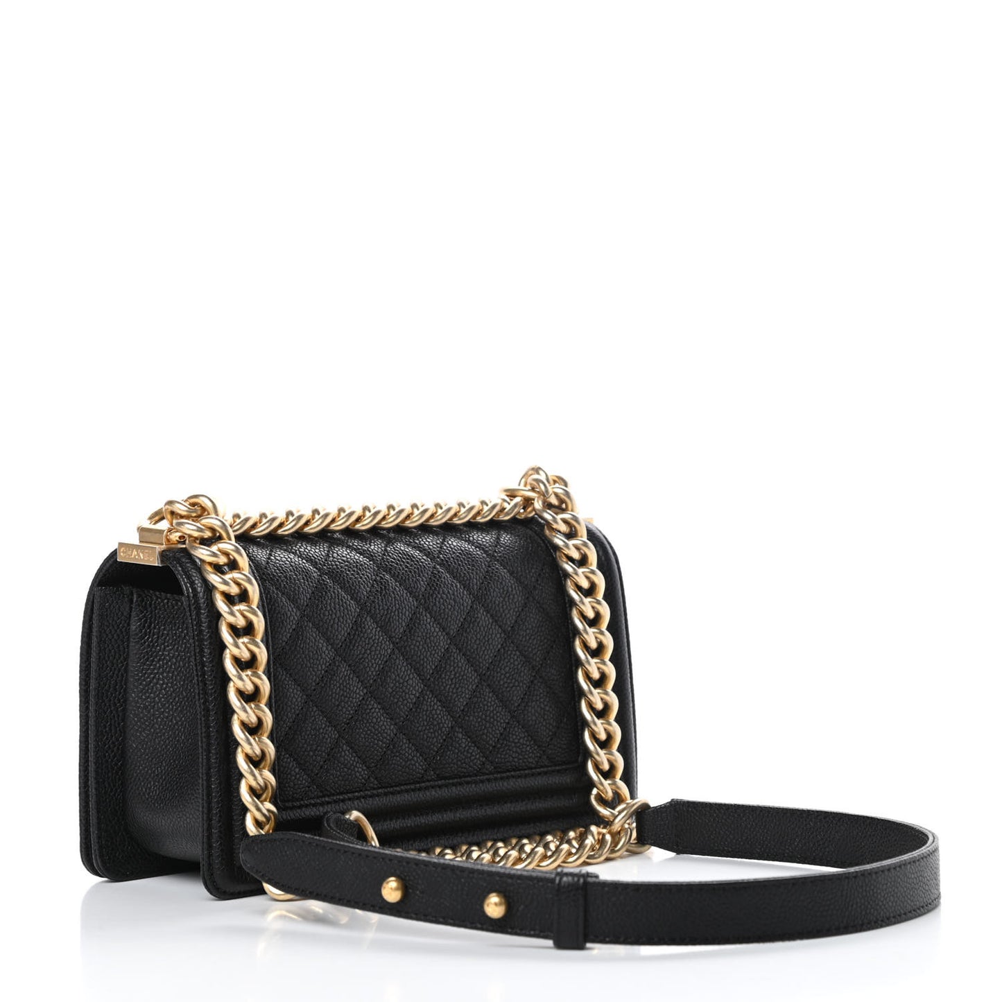 Caviar Quilted Small Boy Flap Black