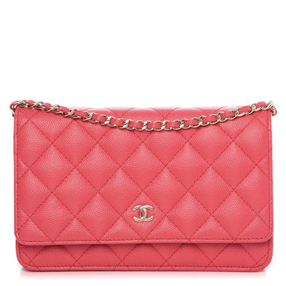 Chanel Caviar Quilted Wallet On Chain WOC Dark Pink 1 of 9