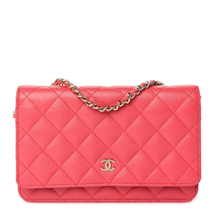 Chanel Caviar Quilted Wallet on Chain WOC  Pink 2 of 10