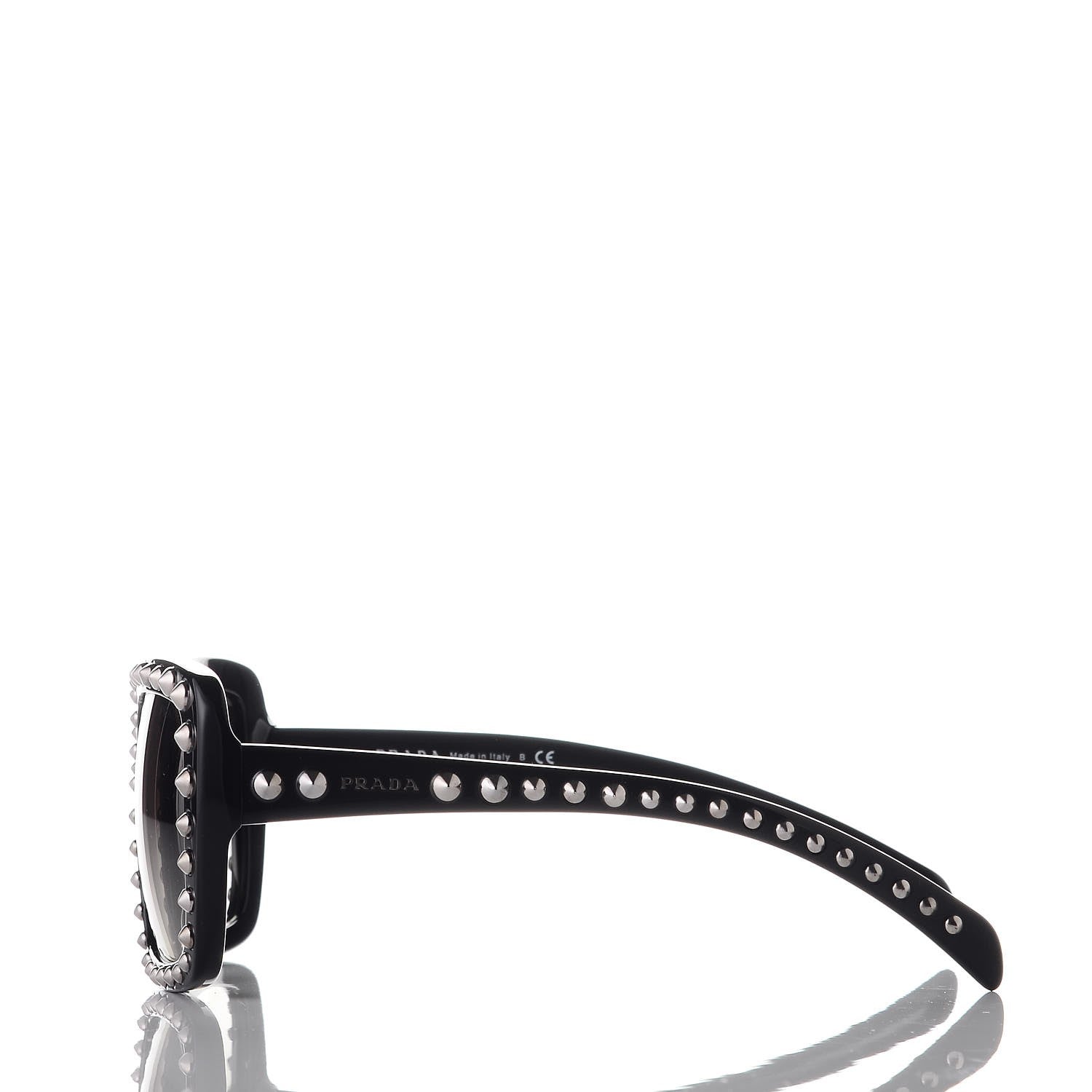 Prada Square Studded Ornate Sunglasses SPR 30Q Black 3 of 8