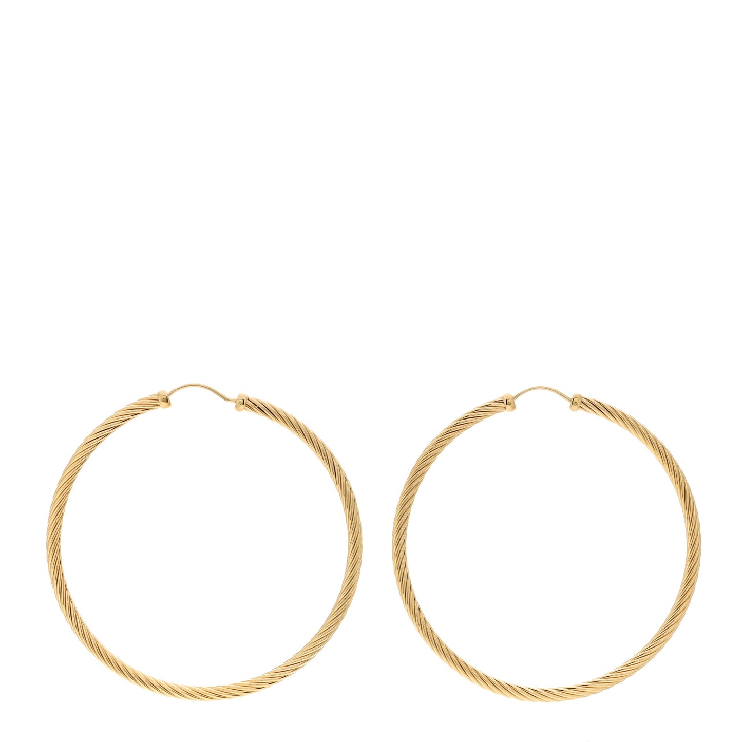18K Yellow Gold Large Cable Classics Hoop Earrings