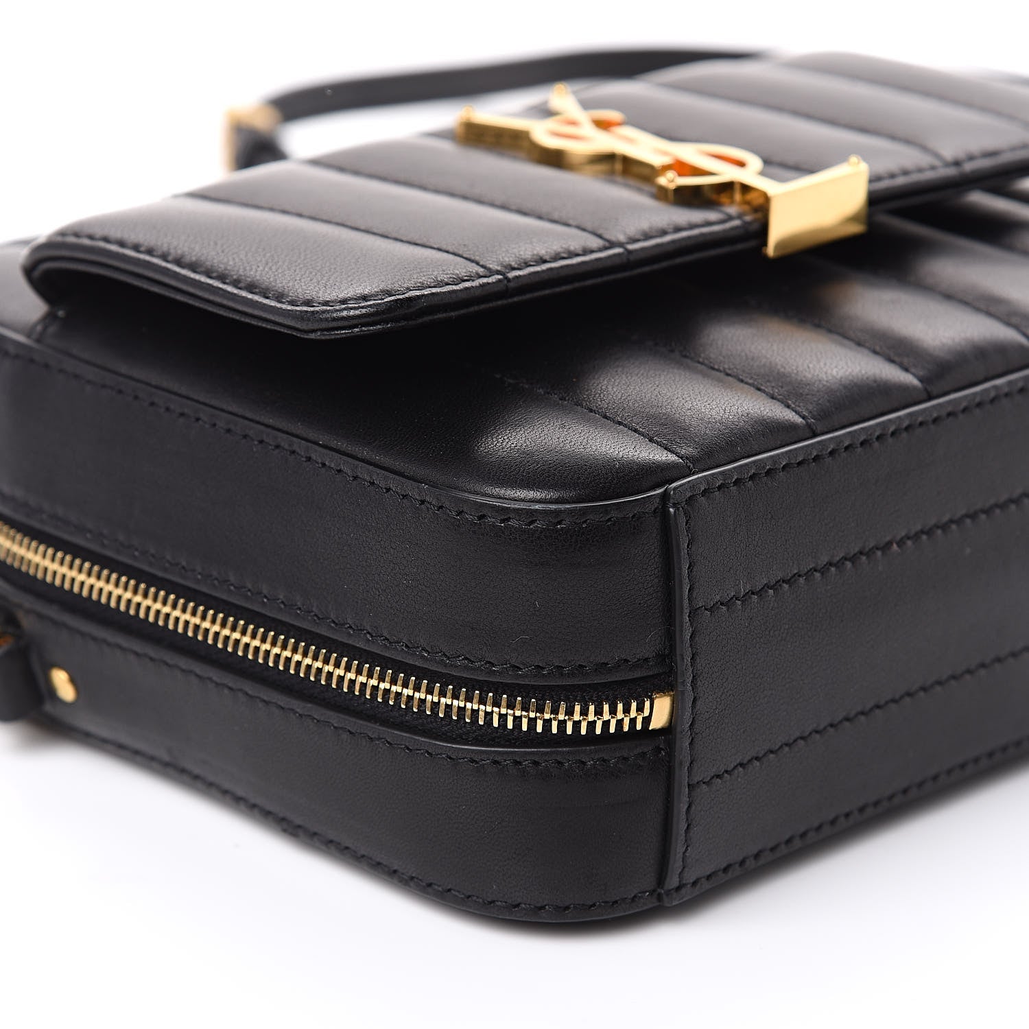 Saint Laurent Lambskin Matelasse Monogram Vicky Camera Bag Black 8 of 10