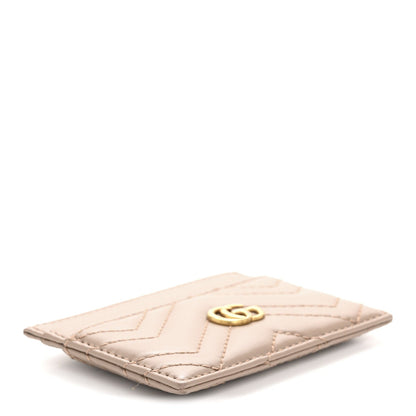 Gucci Calfskin Matelasse GG Marmont Card Holder Porcelain Rose 4 of 7