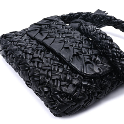 Bottega Veneta Calfskin Foulard Intreccio Kalimero Città Shoulder Bag Black 8 of 8