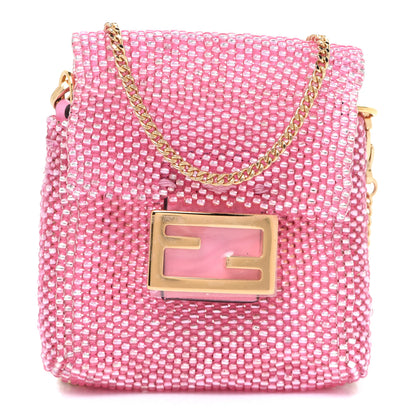Fendi Glass Beaded Mini Pico Baguette Charm Orchidea 1 of 6