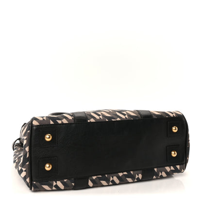 Mulberry Monogram Smooth Calfskin Canvas Print Bayswater  Black 3 of 8