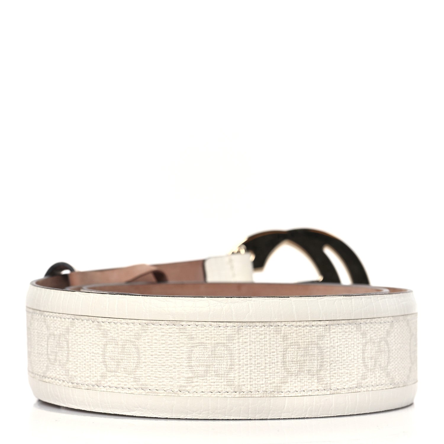 Gucci GG Plus Monogram Calfskin Interlocking G 40mm Belt 85 34 White 3 of 6