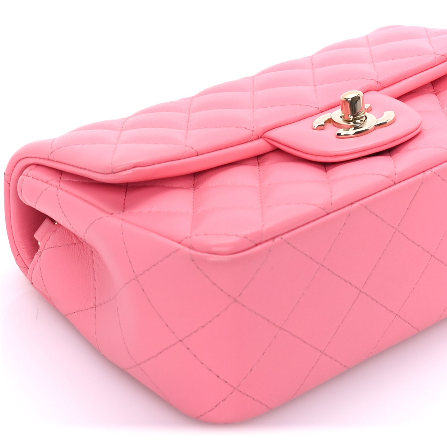 Chanel Lambskin Quilted Mini Rectangular Flap Pink 8 of 9
