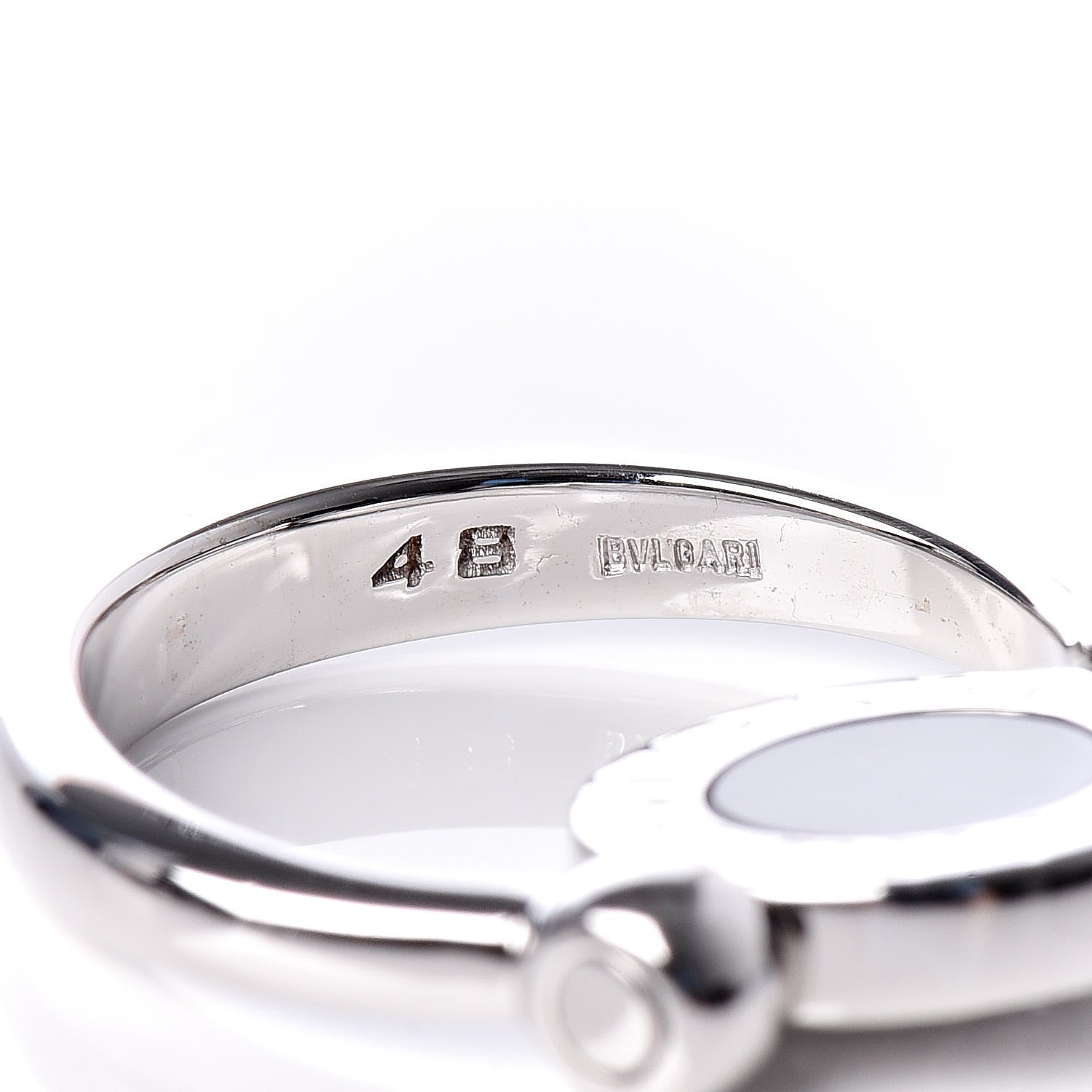 Bulgari 18K White Gold Diamond Black Onyx Bvlgari Bvlgari Flip Ring 48 4.5 5 of 6