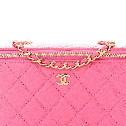 Chanel Caviar Quilted Small Vanity Case With Chain Pink 8 of 20