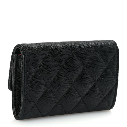 Chanel CHANEL Caviar Metal Perforated Quilted CC Flap Card Holder Black 3 of 9