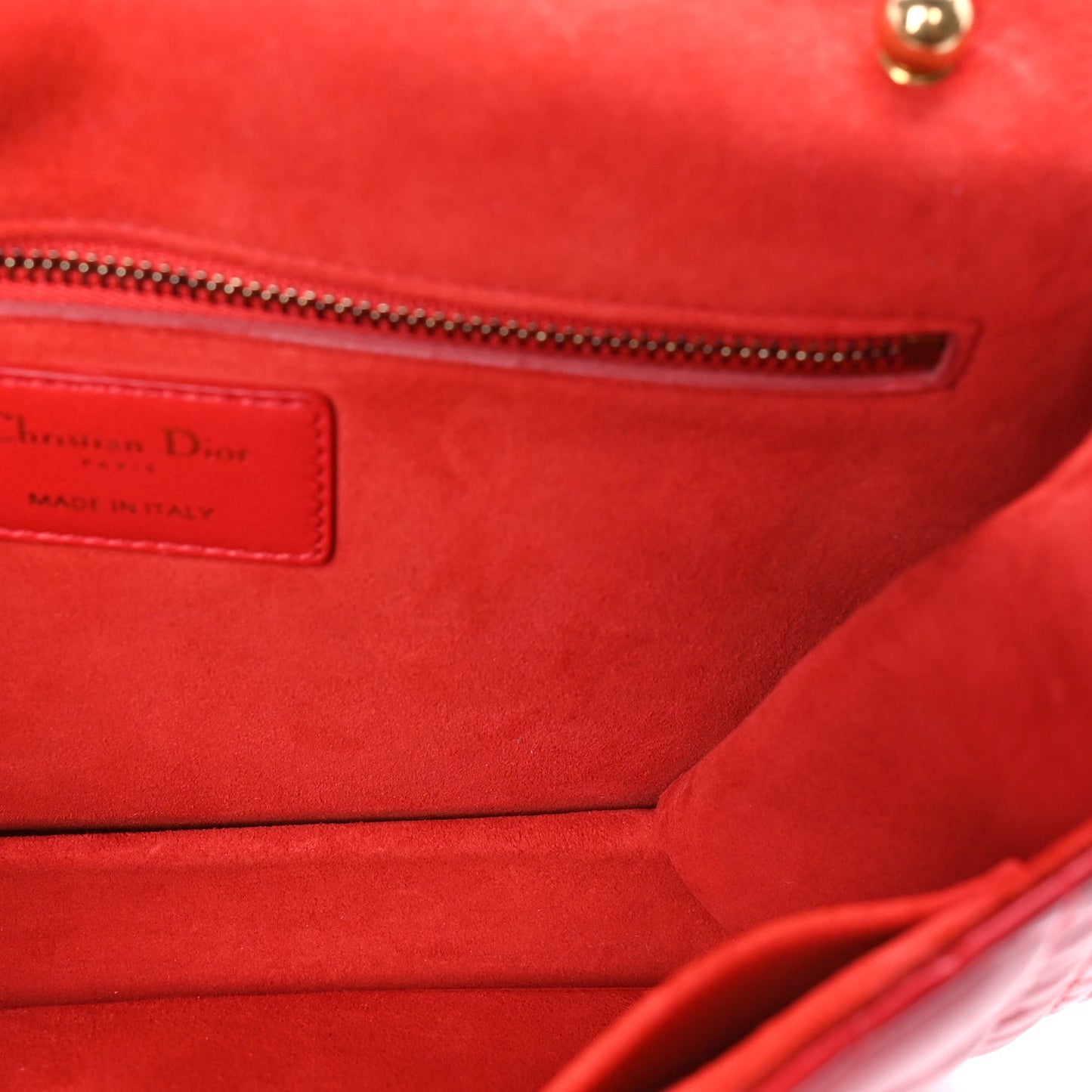Lambskin Cannage Large Dioraddict Flap  Red