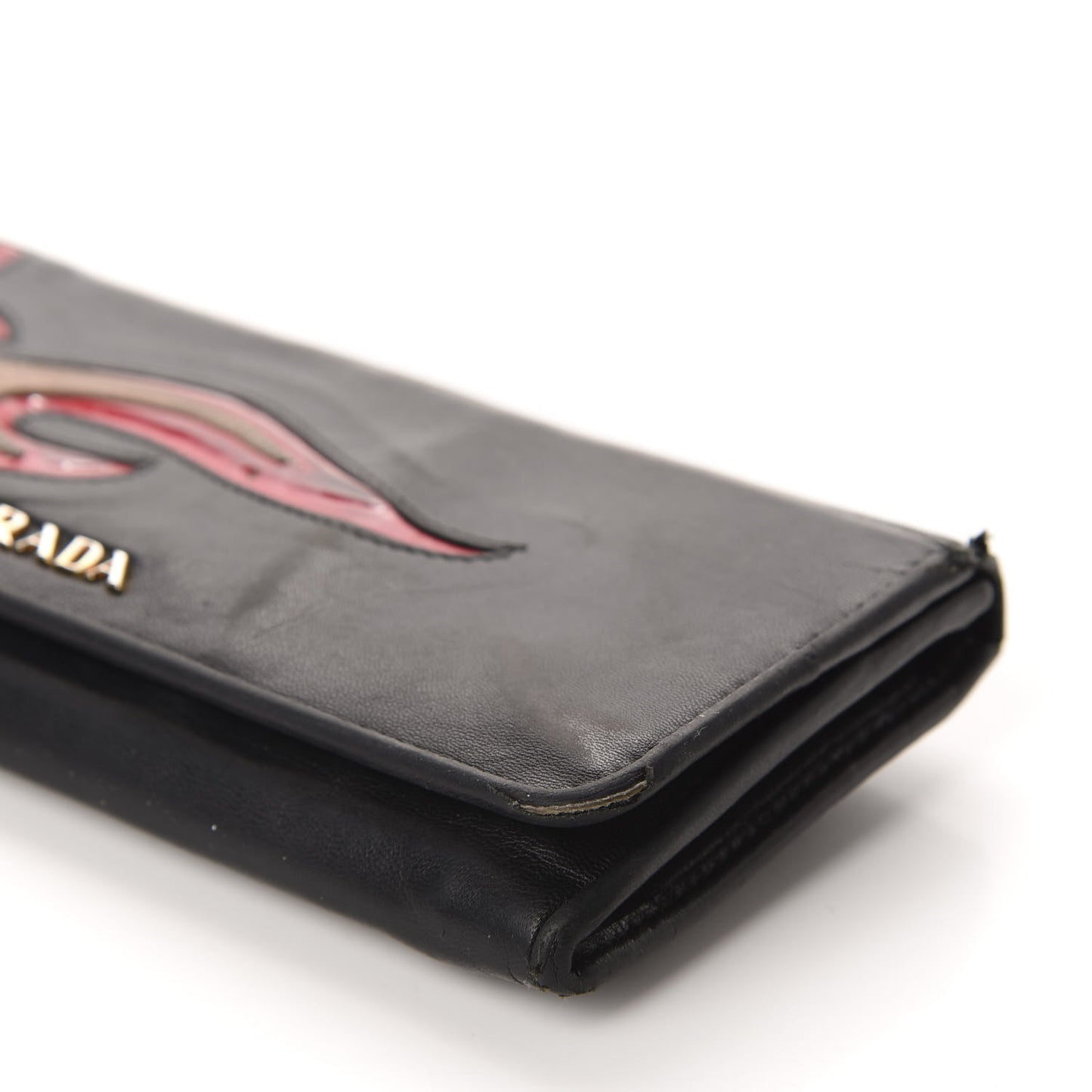 Nappa Flame Continental Flap Wallet Black