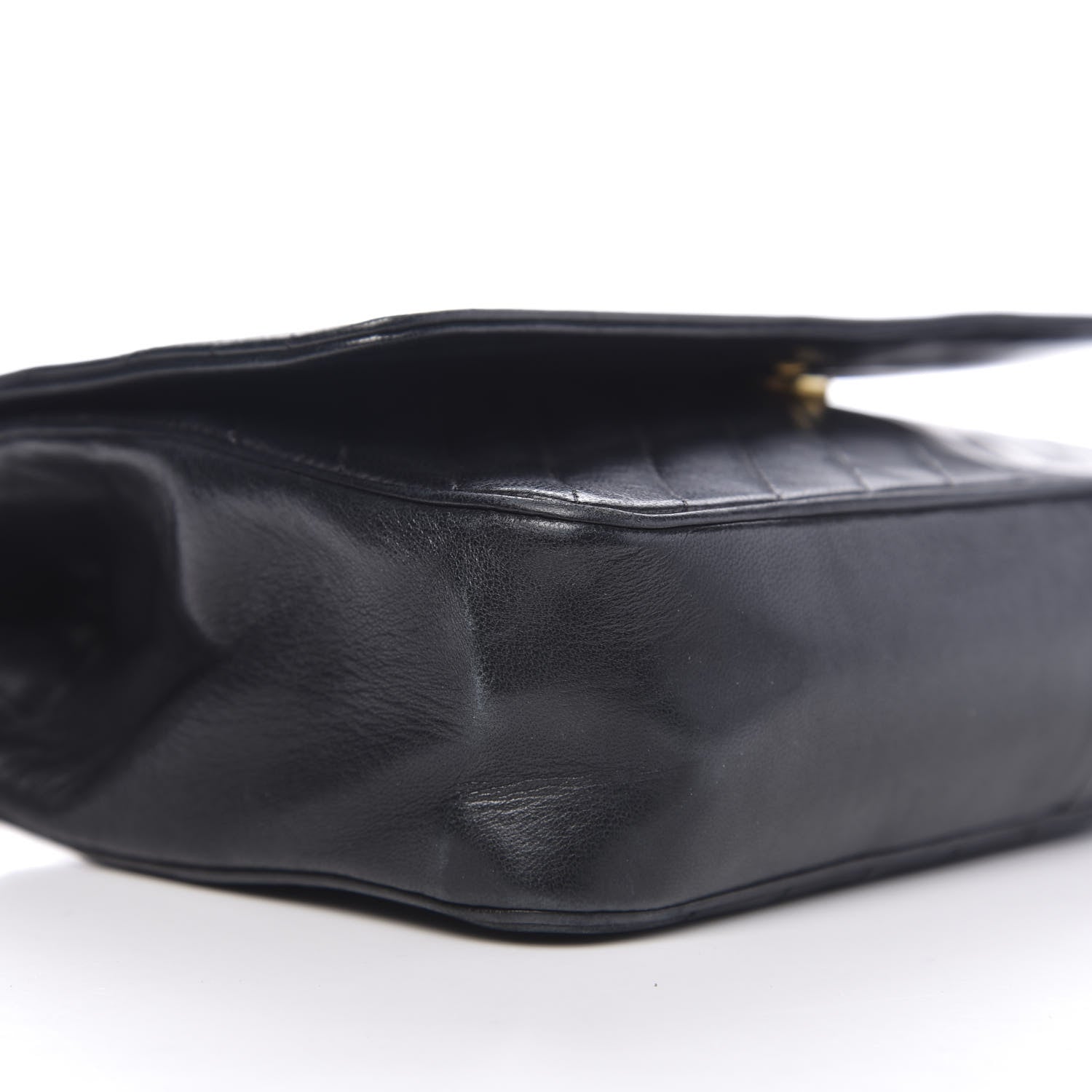 Chanel Lambskin Diagonal Quilted Small Single Flap Black 8 of 10