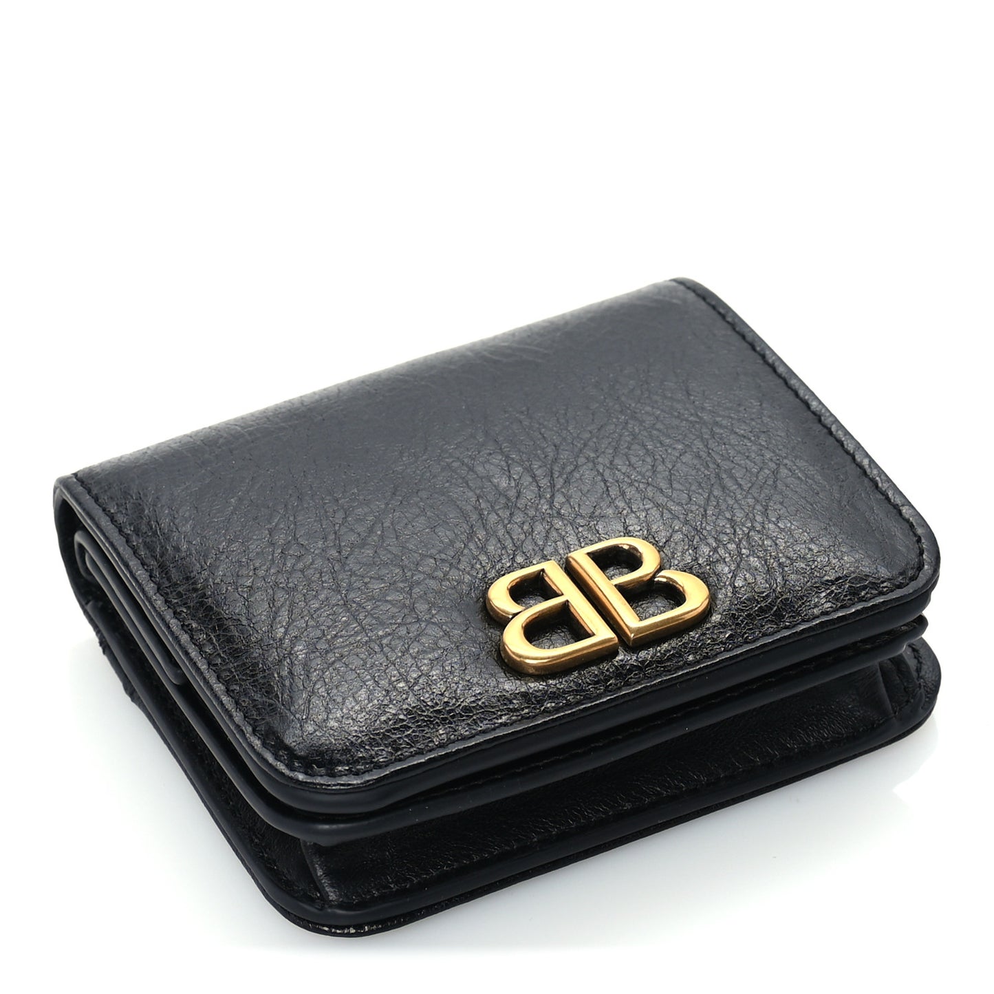 Arena Calfskin Monaco Logo Wallet Black