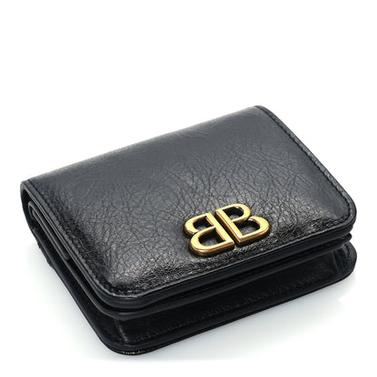 Balenciaga Arena Calfskin Monaco Logo Wallet Black 5 of 7