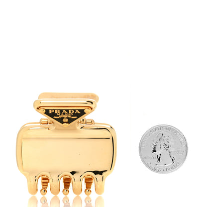 Prada Metal Triangle Mini Hair Clip Gold 2 of 4