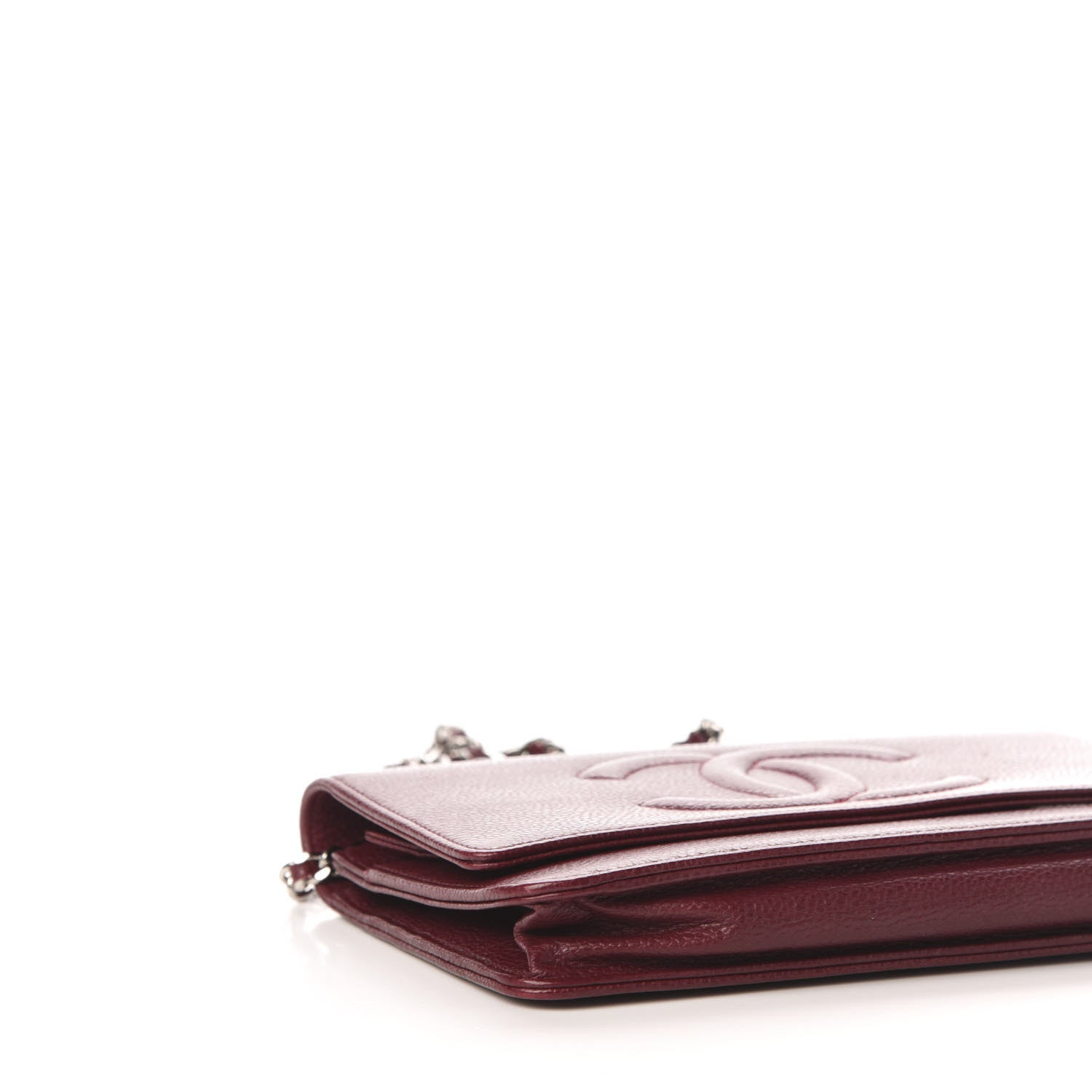 Chanel Caviar Timeless CC Wallet on Chain WOC Dark Red 15 of 16