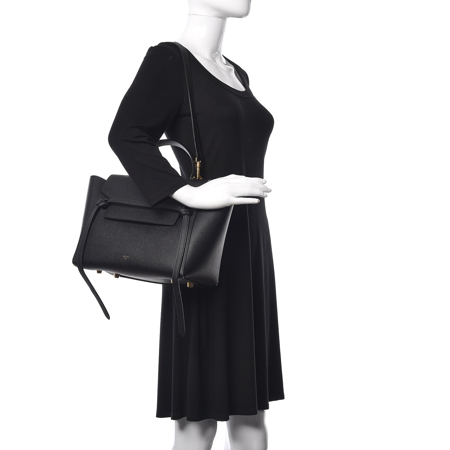 Celine Grained Calfskin Mini Belt Bag Black 2 of 12