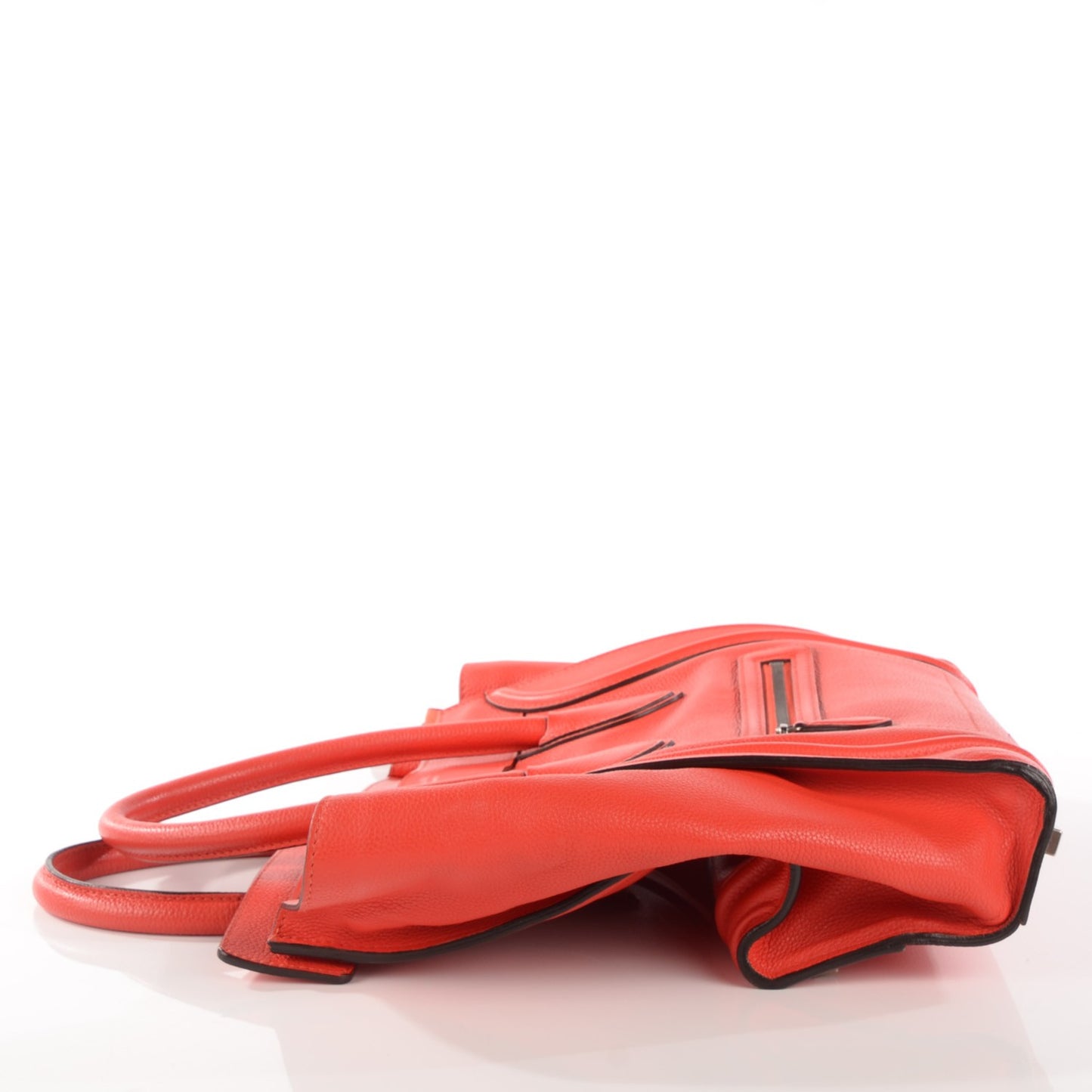 Drummed Calfskin Mini Luggage Vermillion