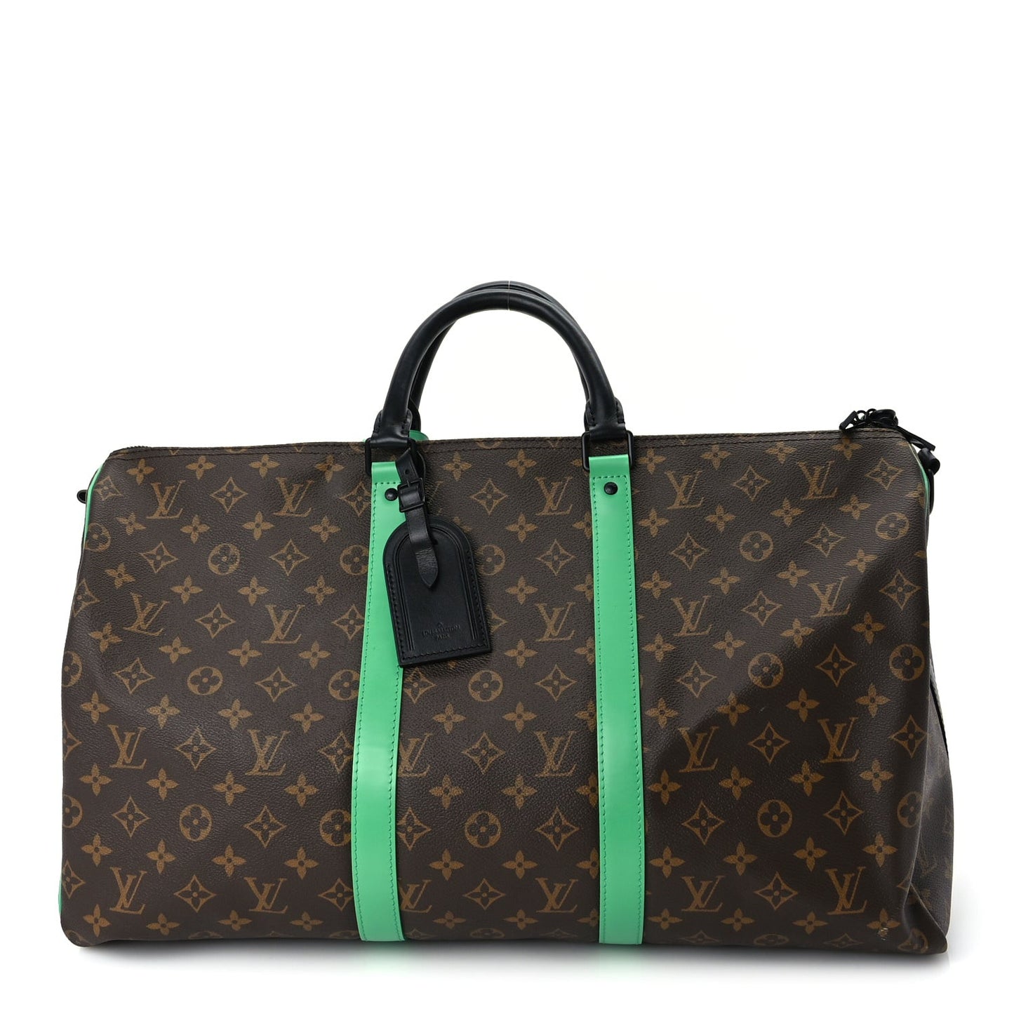 Monogram Macassar Keepall Bandouliere 50 Minty Green