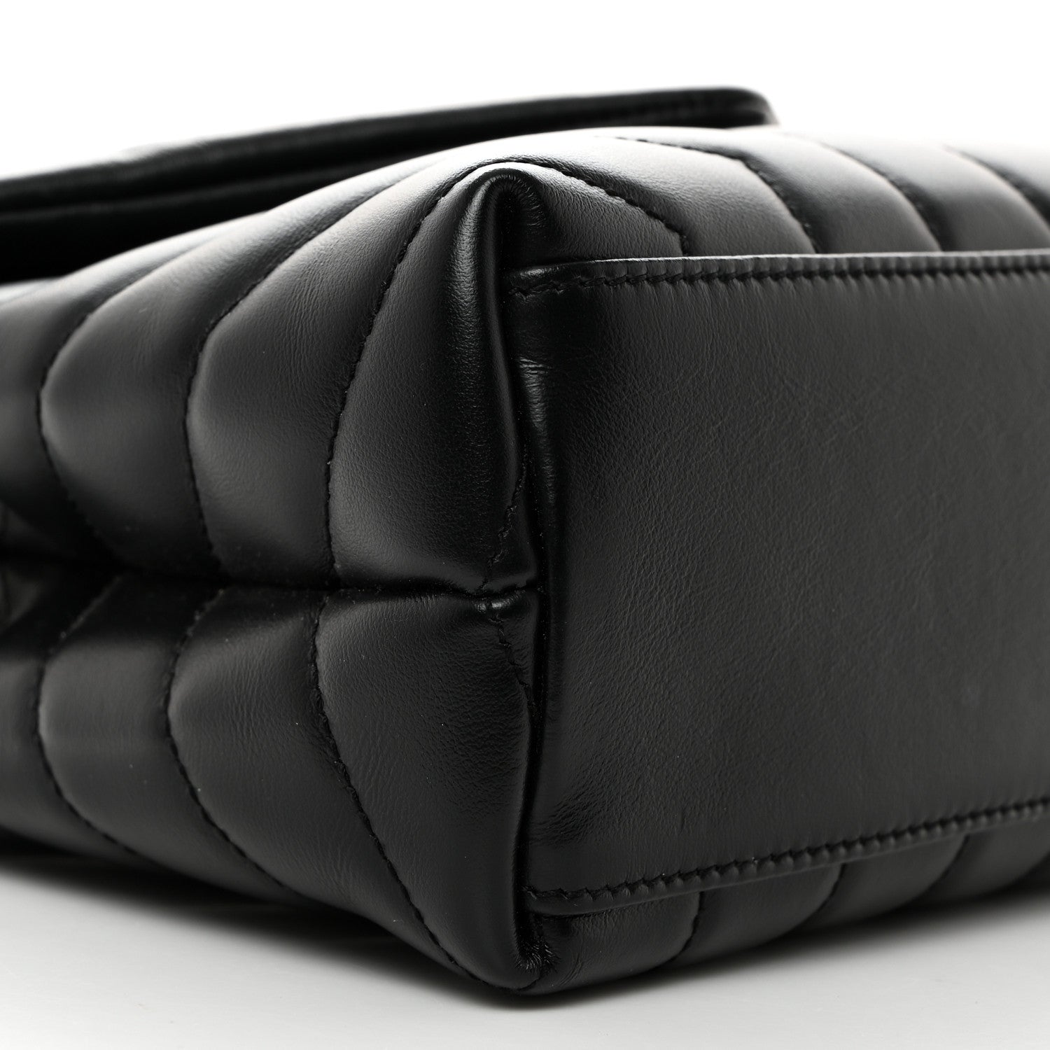 Saint Laurent Calfskin Y Quilted Monogram Small Loulou Chain Satchel Black 10 of 12