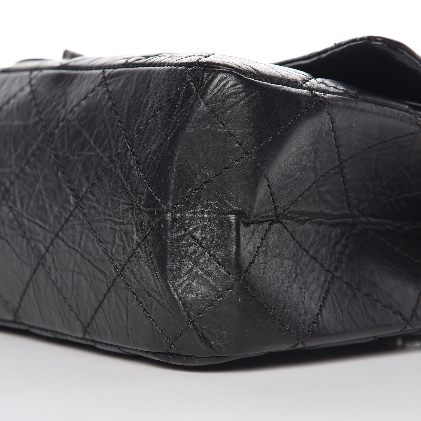 Aged Calfskin Quilted 2.55 Reissue 227 Flap Black