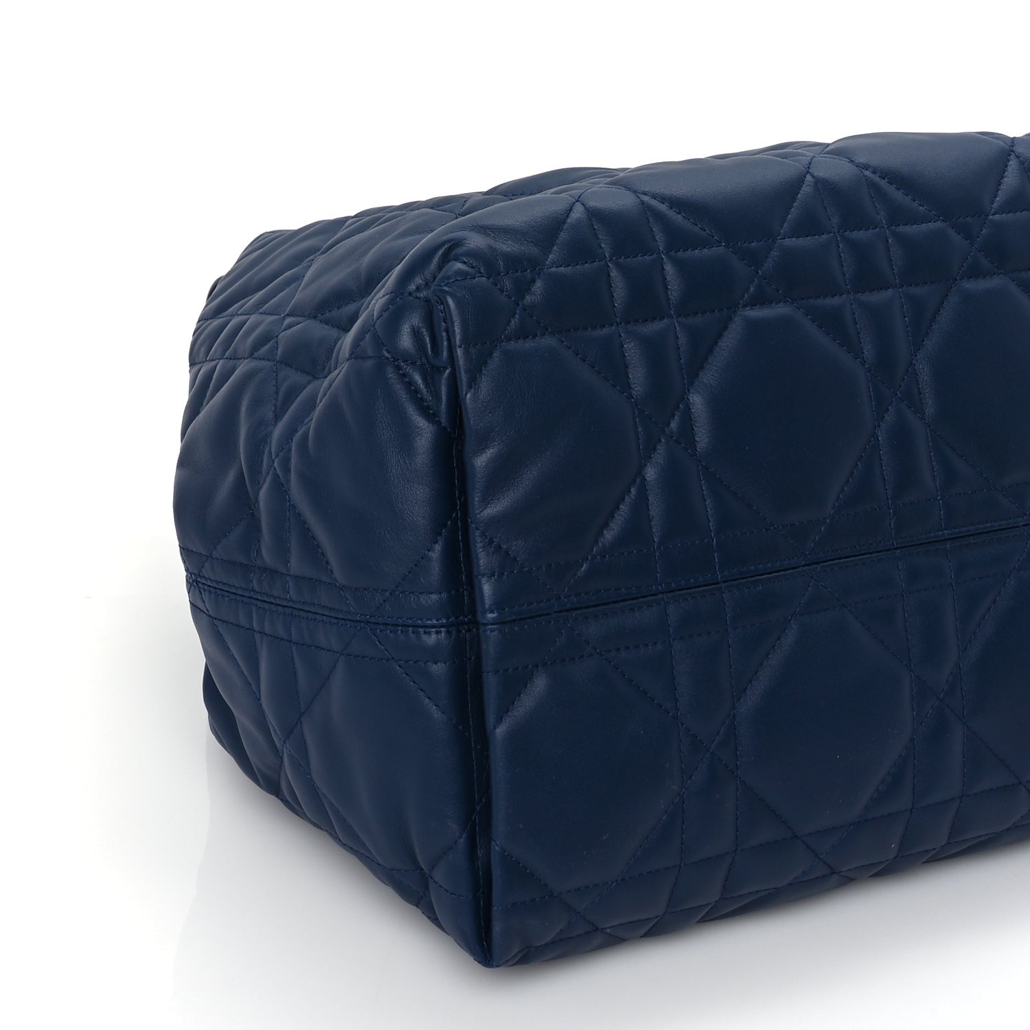 Christian Dior Calfskin Macrocannage Large Toujours   Deep Ocean Blue 8 of 9