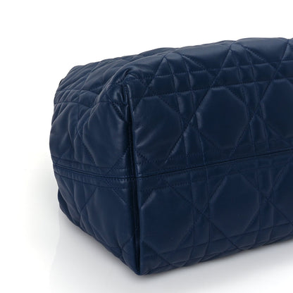 Christian Dior Calfskin Macrocannage Large Toujours   Deep Ocean Blue 8 of 9