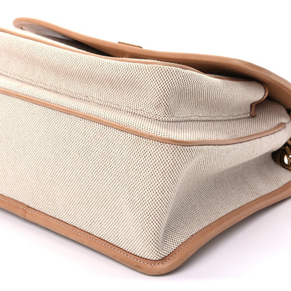 Saint Laurent Cotton Canvas Vintage Calfskin Monogram Medium Niki Chain Satchel  Cream Tan 8 of 8