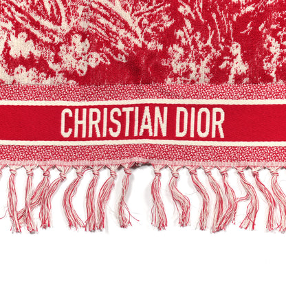 Christian Dior Cotton Toile De Jouy Reverse Towel Red 2 of 3
