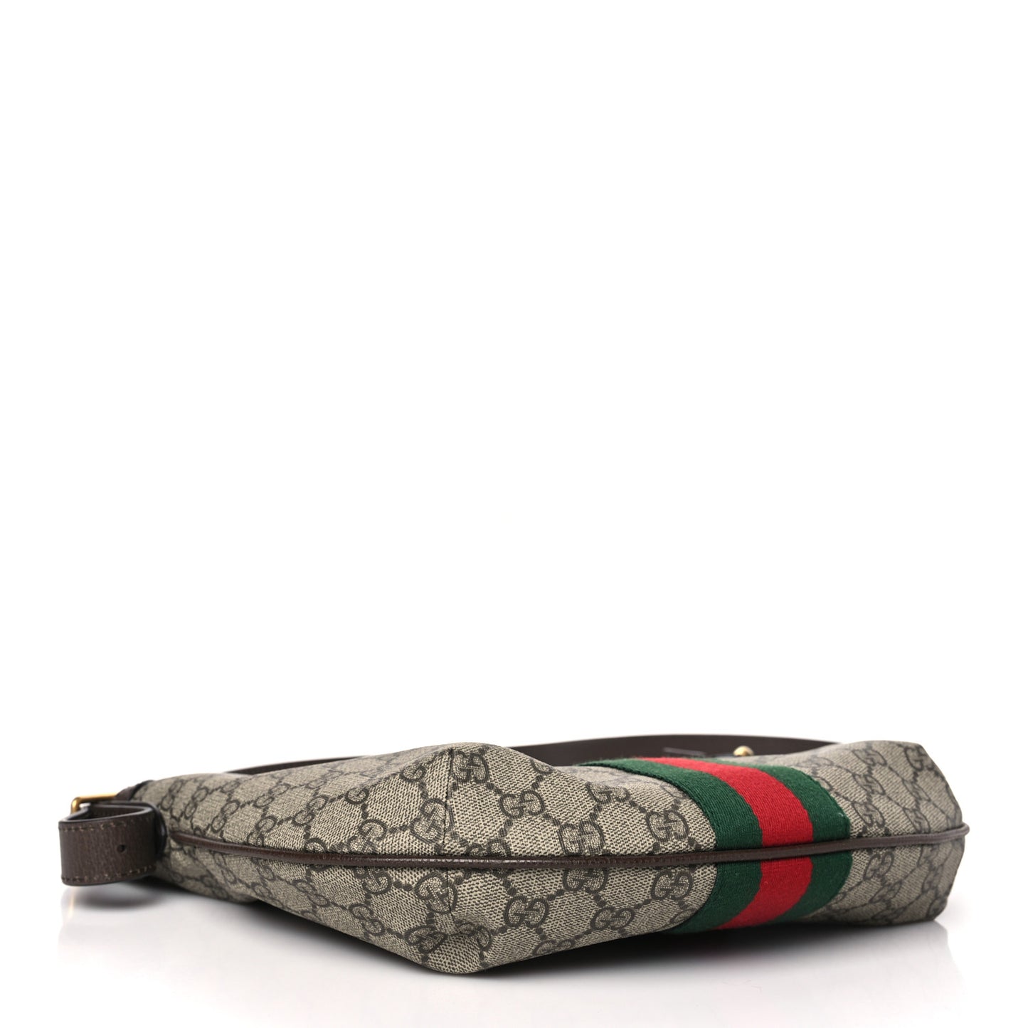 GG Supreme Monogram Web Small Ophidia Half Moon Hobo Brown