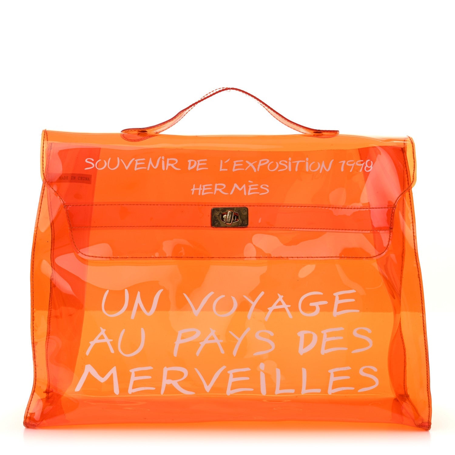 Hermes Vinyl Souvenir De L'Exposition Kelly Orange 1 of 7