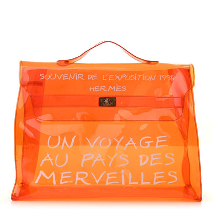 Hermes Vinyl Souvenir De L'Exposition Kelly Orange 1 of 7