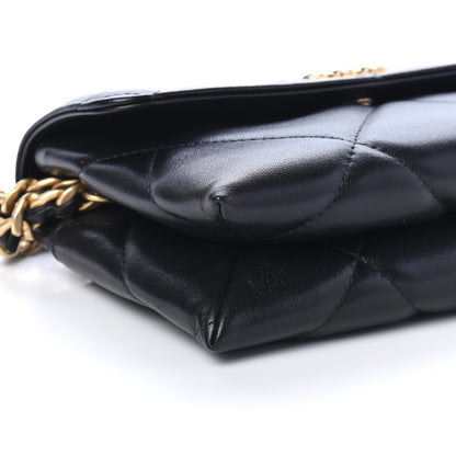Chanel Lambskin Quilted Chanel 19 Flap Clutch Black 9 of 10
