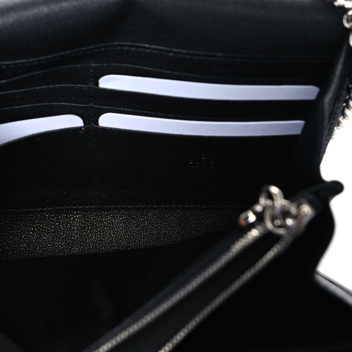 Gucci Sakai Be Green Calfskin Diagonal Stitched Blondie Wallet on Chain Black 4 of 9